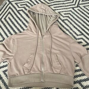 cropped zip hoodie size M, worn once, very cute for fall or to wear daily.